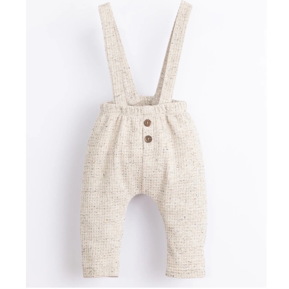 Play Up Miro Suspender Trousers 6M Gray Speckled Recycled‎ Cotton Blend NWT